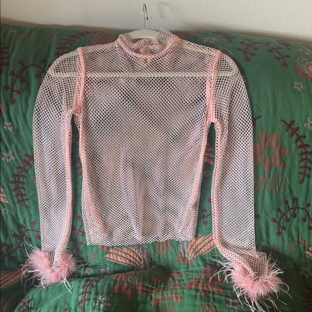 La Ros mesh glitter long sleeve